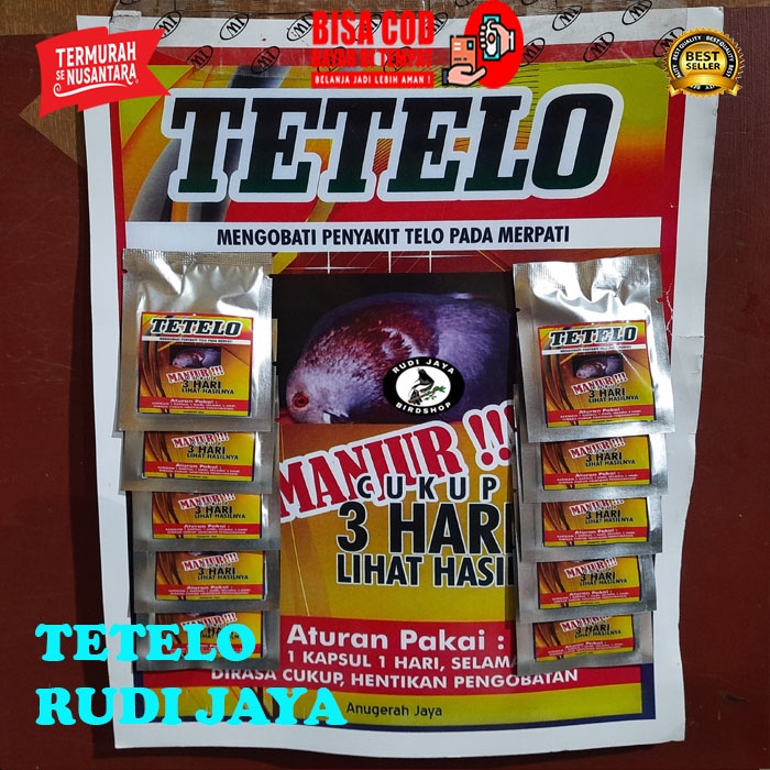 JUAL TETELO MERPATI 1 RENTENG  OBAT BURUNG MERPATI DARA PUYUH SAKIT TELO AYAN KEPALA BERPUTAR