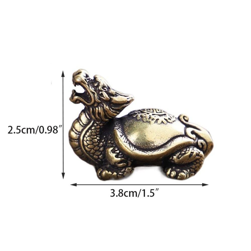 【 ELEGANT 】 Ornamen Kura Naga Patung Miniatur Antik Serbaguna Tradisional Ornamen Belajar Tembaga Panjang Umur