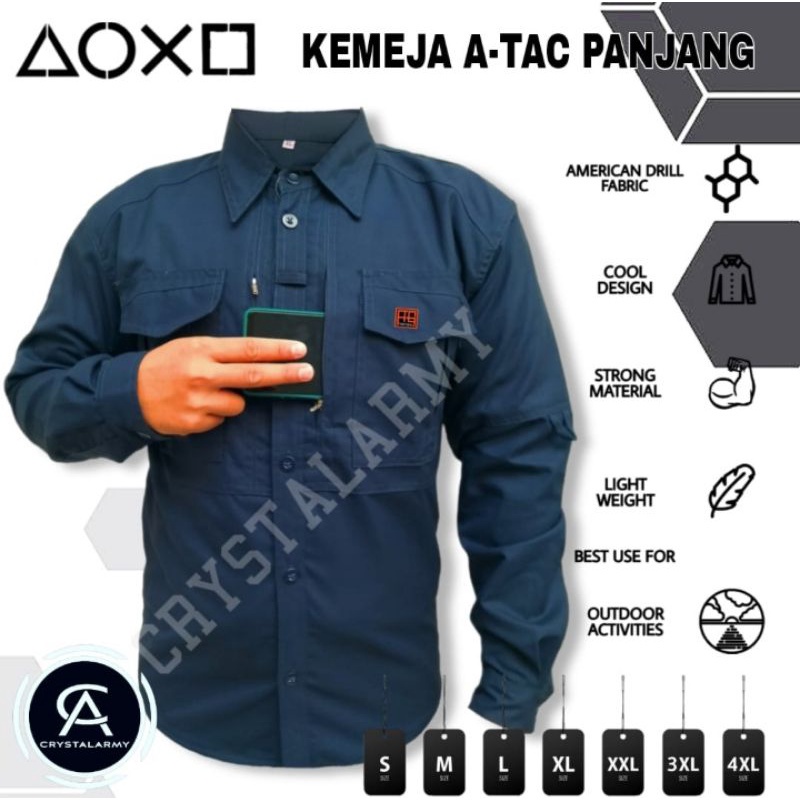 Kemeja Tactical M-TAC Free Gantungan ID CARD / Kemeja Lengan Panjang Pria / Kemeja Lapangan Bahan Drill / Kemeja koko tactical Kantor / Kemeja Outdoor