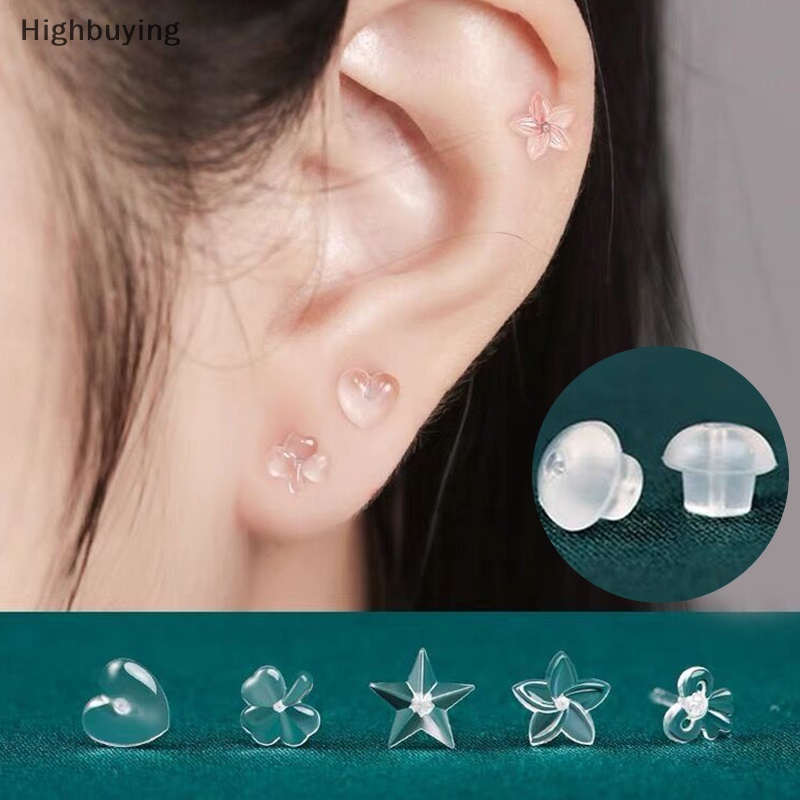 Hbid 1pasang Invisible Resin Clear Ear Pins Resin Stud Earrings Bintang Hati Mencegah Alergi Tulang Rawan Helix Earring Jewelry Glory