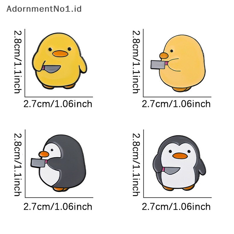 [AdornmentNo1] Cutie Killer Enamel Pin Cewek Pinguin Kecil Belati Bros Kerah Lencana Kartun Hewan Menyenangkan Perhiasan Hadiah Untuk Teman Anak [ID]