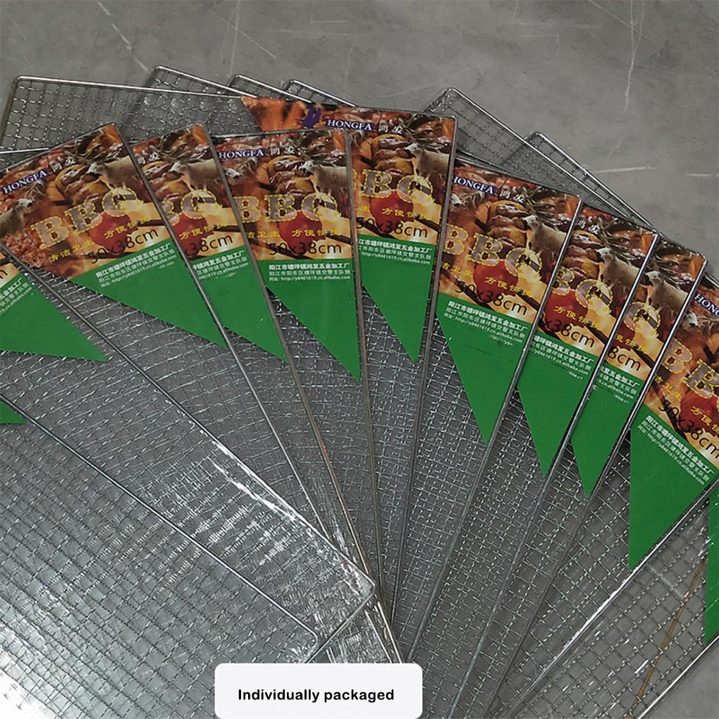 Panggangan Barbekyu Anti Lembab Dicuci Reusable Portable Persegi Panjang Anti Karat BBQ Piknik Grill Jaring Aksesoris