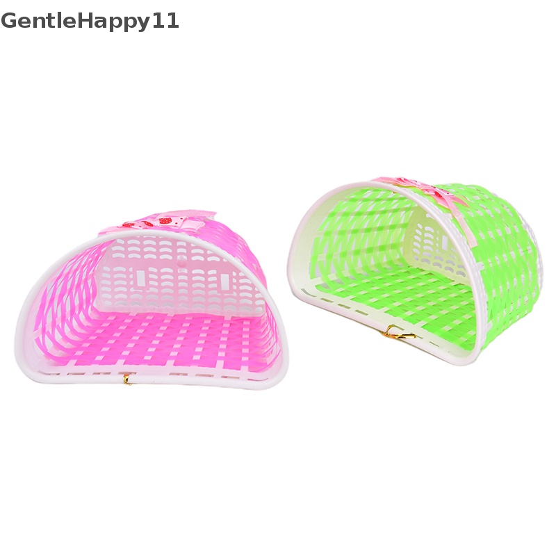 Gentlehappy 1pc Keranjang Sepeda Anak Bike Plastik Rajut Busur Simpul Depan Tas Handmade id