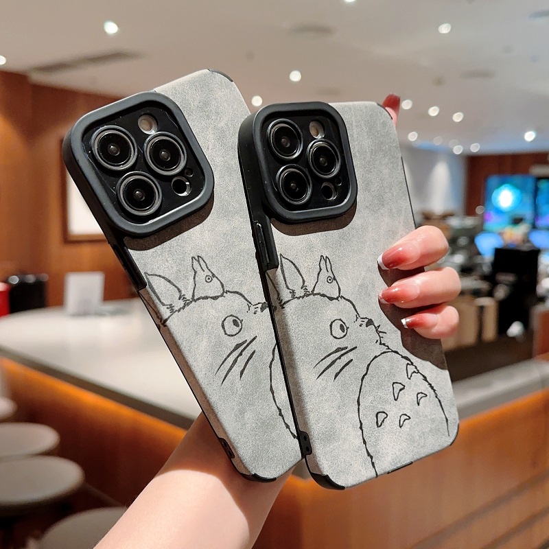 IPHONE Casing Pelindung Bahan Kulit Untuk Iphone14 13 12 11 Pro MAX X XR XS Max7 8 Plus soft case Totoro Anti-drop Lucu