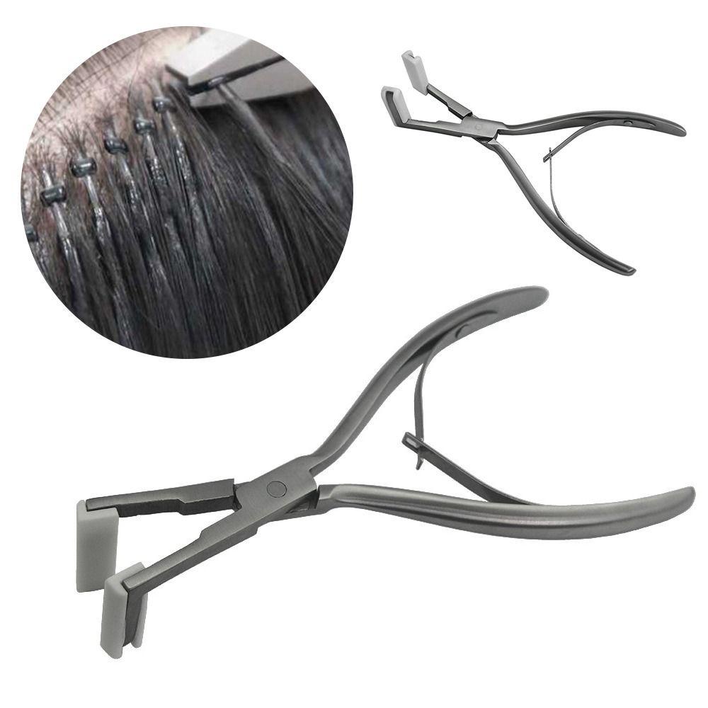 Lily Hair Extensions Plier Stainless Steel Salon Silicone Pad Jaw Rambut Ekstensi Tape