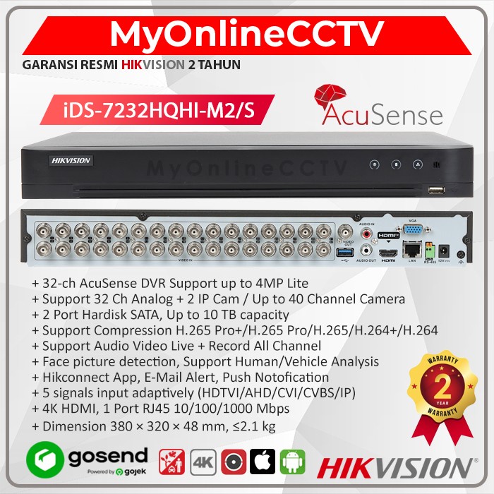 iDS-7232HQHI-M2/S Hikvision DVR NVR Kamera CCTV 5MP 32CH+8CH IP