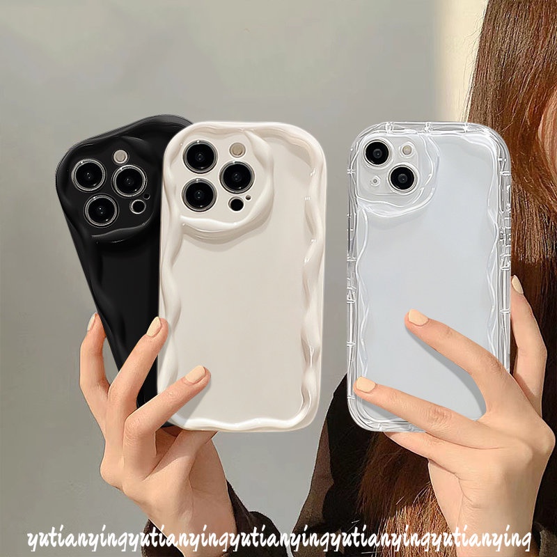 Soft Case Cat Air Simple Untuk Samsung A23 A21s A12 A04s A32 A24 A14 A13 A31 A04 A30s A20 A02s A52 A50 A50s A51 A10s A03s A52s A20s A30 A03 A11 3D Wavy Curved Edge Glossy Cover