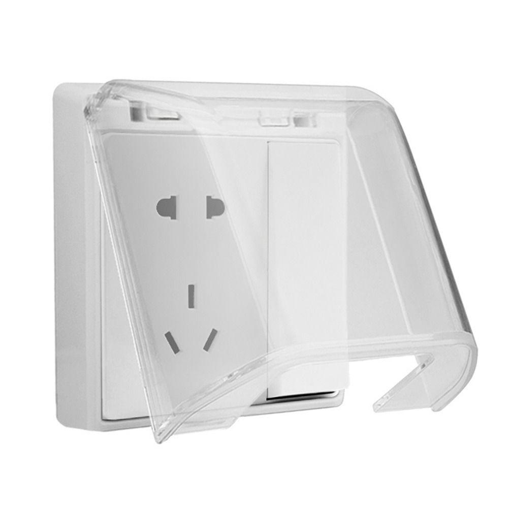 Populer 1Pcs Saklar Penutup Pelindung Perlengkapan Stop Kontak Kamar Mandi Kotak Anti Cipratan Stop Kontak Perlindungan Yang Dipasang Di Dinding