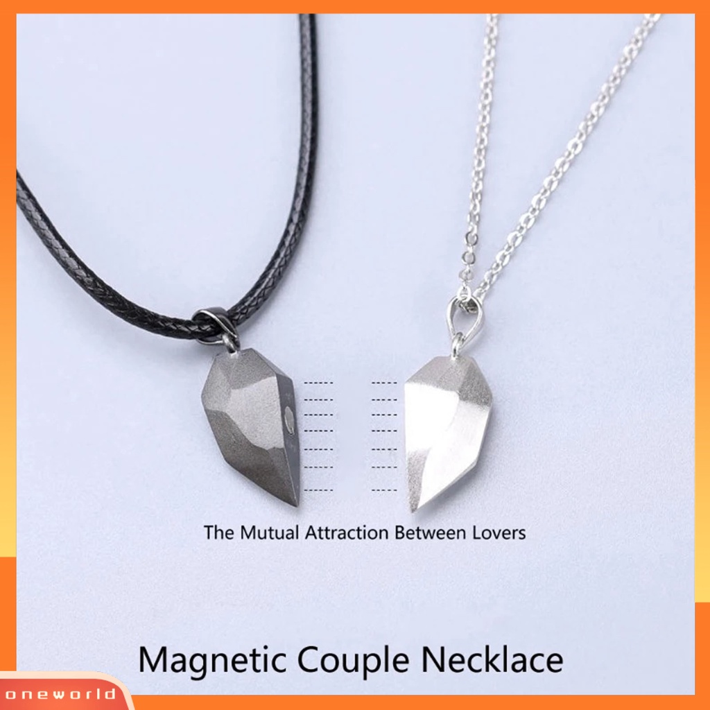 [ONE] 2pcs/set Kalung Korek ic Geometris Kreatif Unisex Memorial Makna Kalung Nya-Dan-Nya Untuk Pasangan