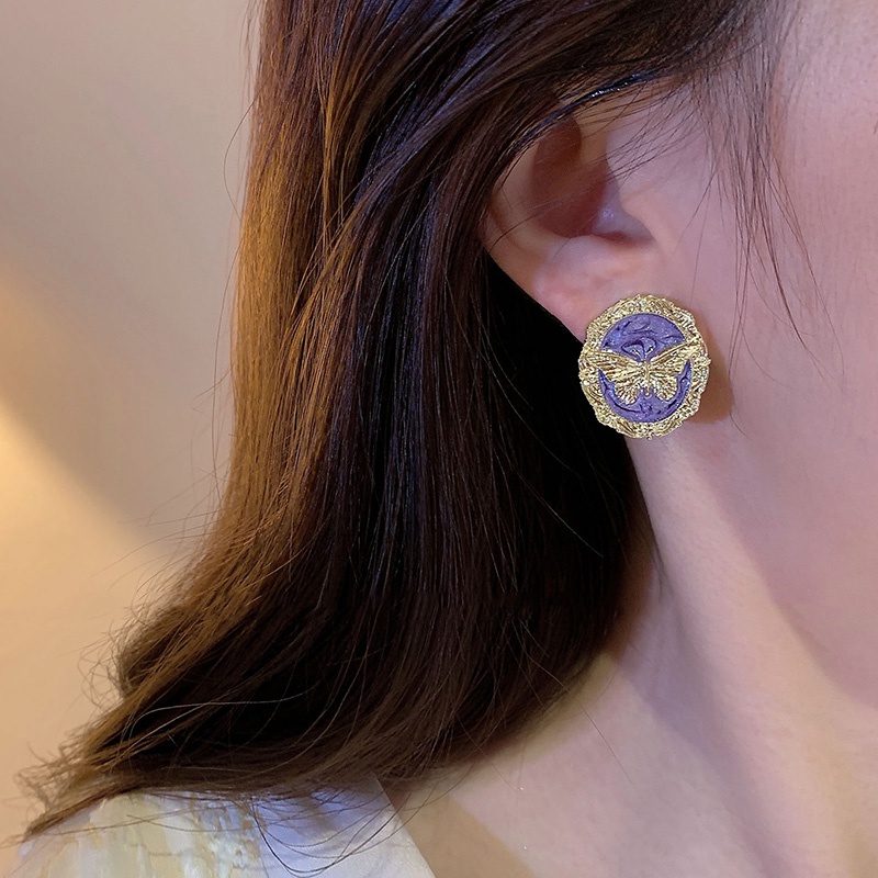 Eropa Amerika Retro Kupu-Kupu Gaya Baru Unik Trendi Niche Temperamen Anting Elegan