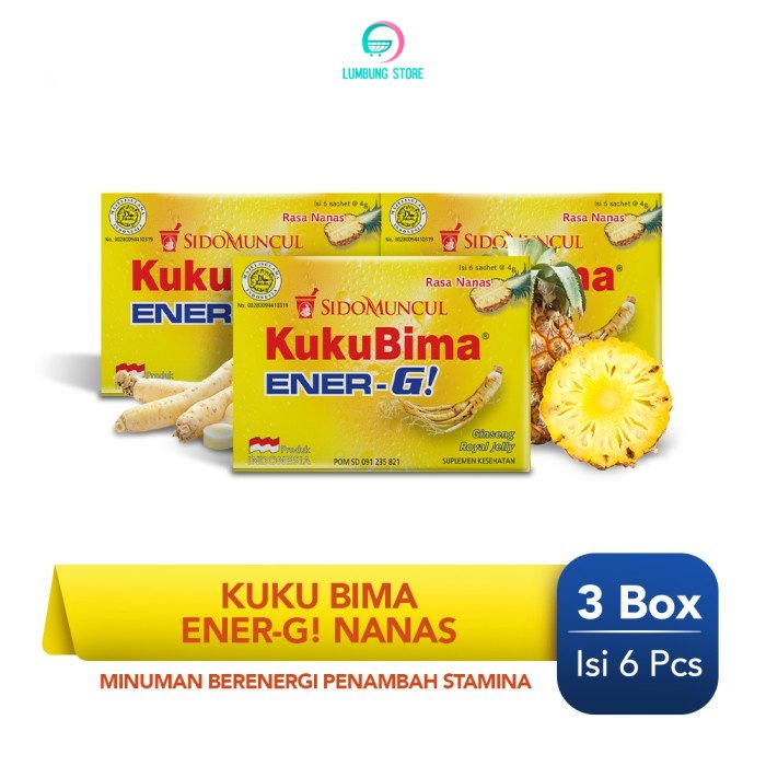 

Kuku Bima Ener-G Nanas 3x6's - Minuman Berenergi Penambah Stamina