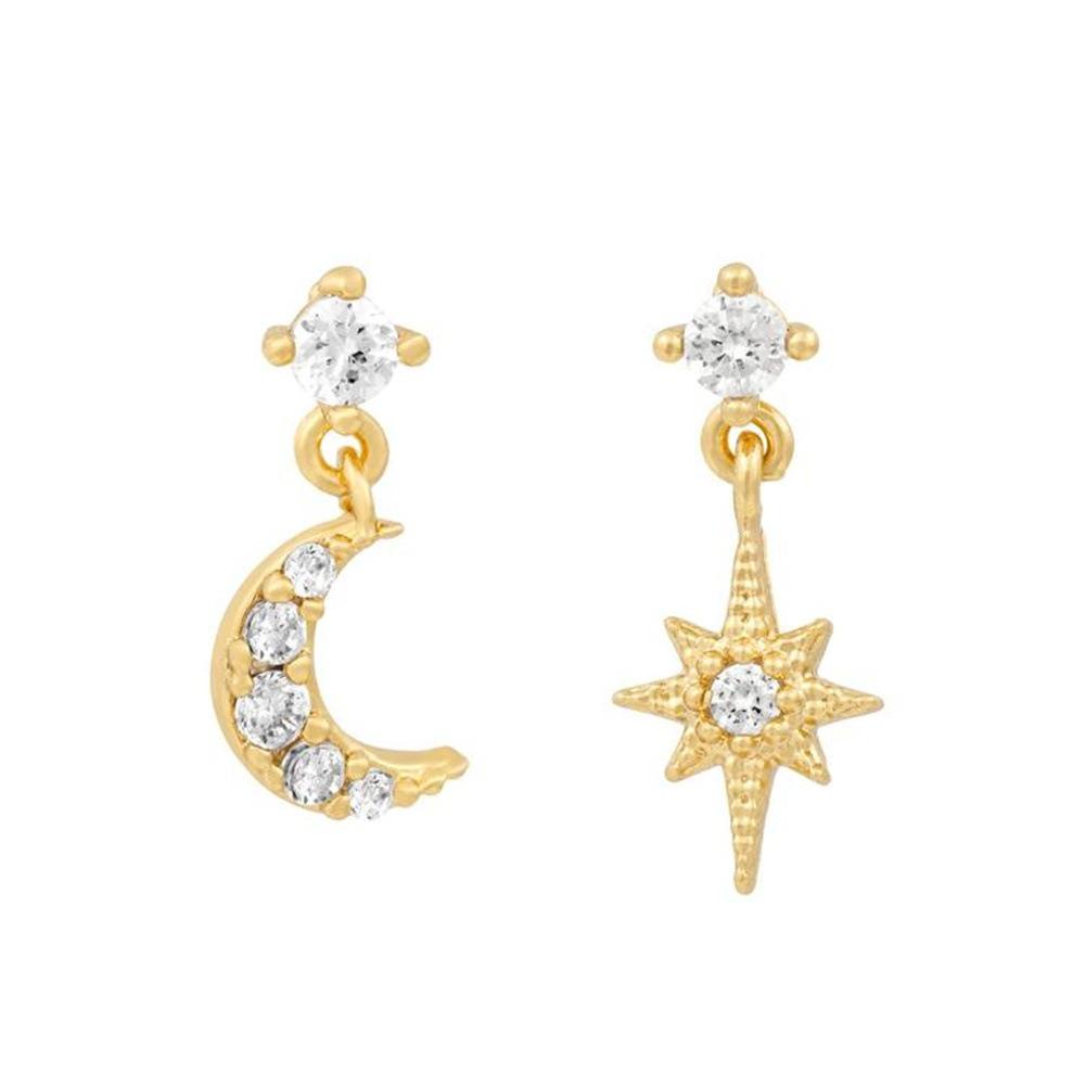 Perhiasan Anting Hoop Rantai LILY Liontin Tindik Bulan Bintang Anting Tulang Rawan