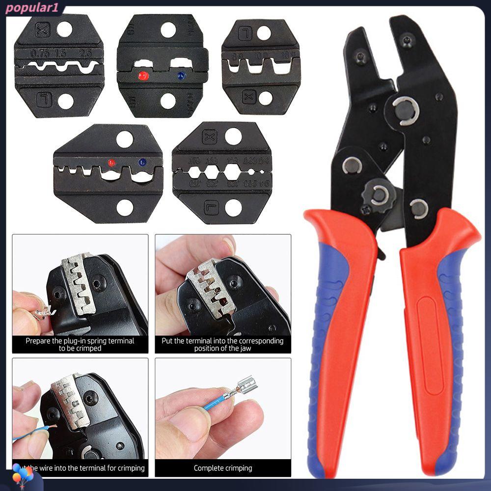 Populer Ferrule Crimp Sets Insert Spring Alat Crimper Kawat Manual Konektor Wire Terminal Crimping Tang Tang Jaws