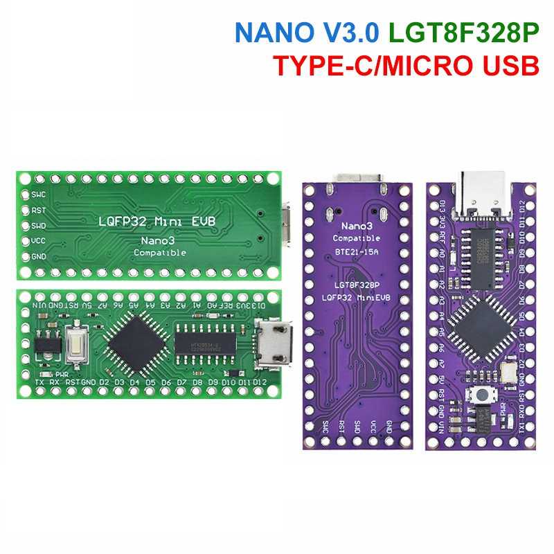 Lgt8f328p LQFP32 MiniEVB TYPE-C MICRO USB HT42B534-1/CH340C Ganti NANO V3.0