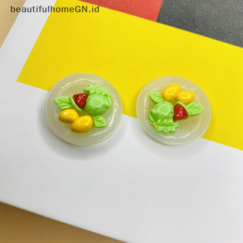 {Cantik} 10pcs Plat Resin luminous Dengan Aneka Buah Untuk Jepit Rambut Scrapbooking DIY~