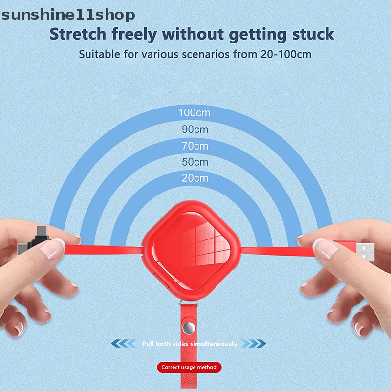 Sho 3-in-1 Kreatif Multi-Fungsional USB Kabel Pengisian Cepat Kualitas Tinggi Ditarik Dapat Dilipat Portabel Penyimpanan Charger Kabel Data N