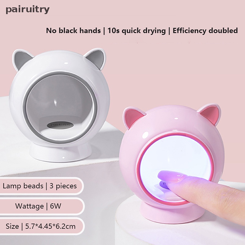 Prt 6W Pengering Kuku Mini USB UV Lampu LED Nail Art Putih Bentuk Telur Desain 120S Cepat Kering PRT