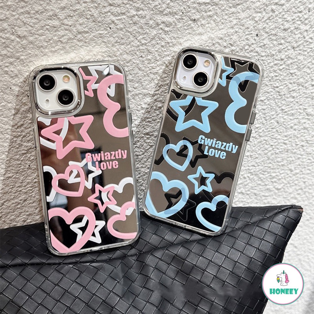 IPHONE Casing Ponsel Cermin Rias Bintang Deluxe Kompatibel Untuk Iphone14 13 12 11 Pro Max X XR 7 8 Plus TPU Shockproof Phone Cover