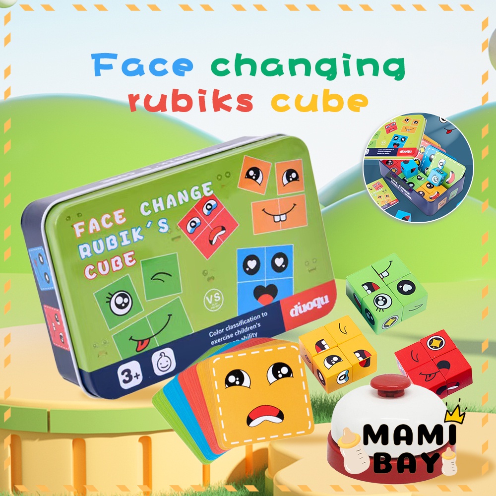 Mamibayi Face Changing Cube  Puzzle Anak Mainan Edukasi Family Game