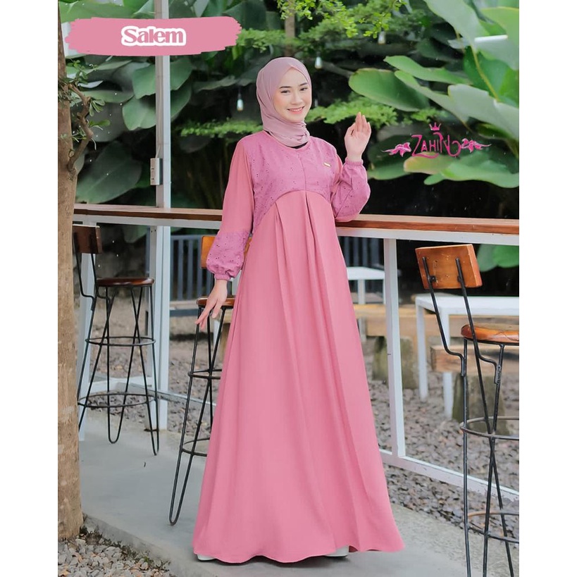 GAMIS ZAHIN MALVANA DRES EXSLUSIVE PIN ZAHIN CRINKLE MIX KATUN MALVANA/COD/gamis zahin terbaru/gamis lebaran/gamis crinkle mix burkat