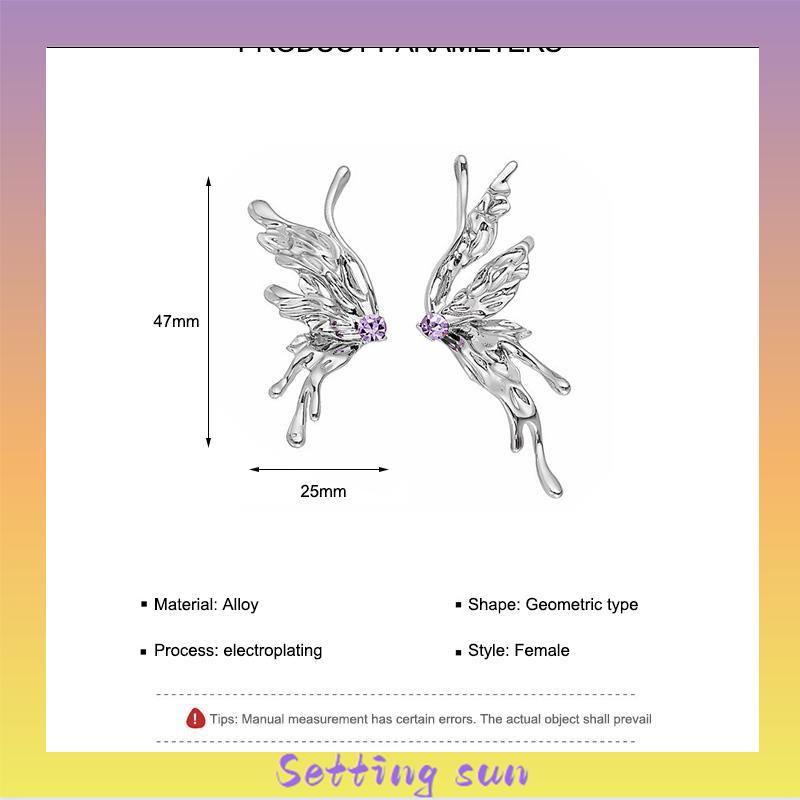 Anting Kupu-kupu Desain Zirkon Butterfly Anting Vintage Korea Gaya Untuk Wanita TN