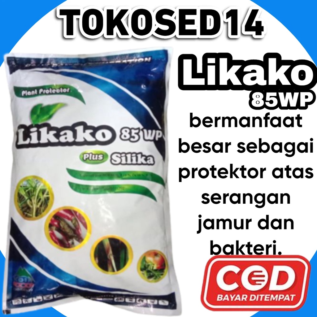 Fungisida Likako 85 wp Mankozeb biru plus silika 500 gram .