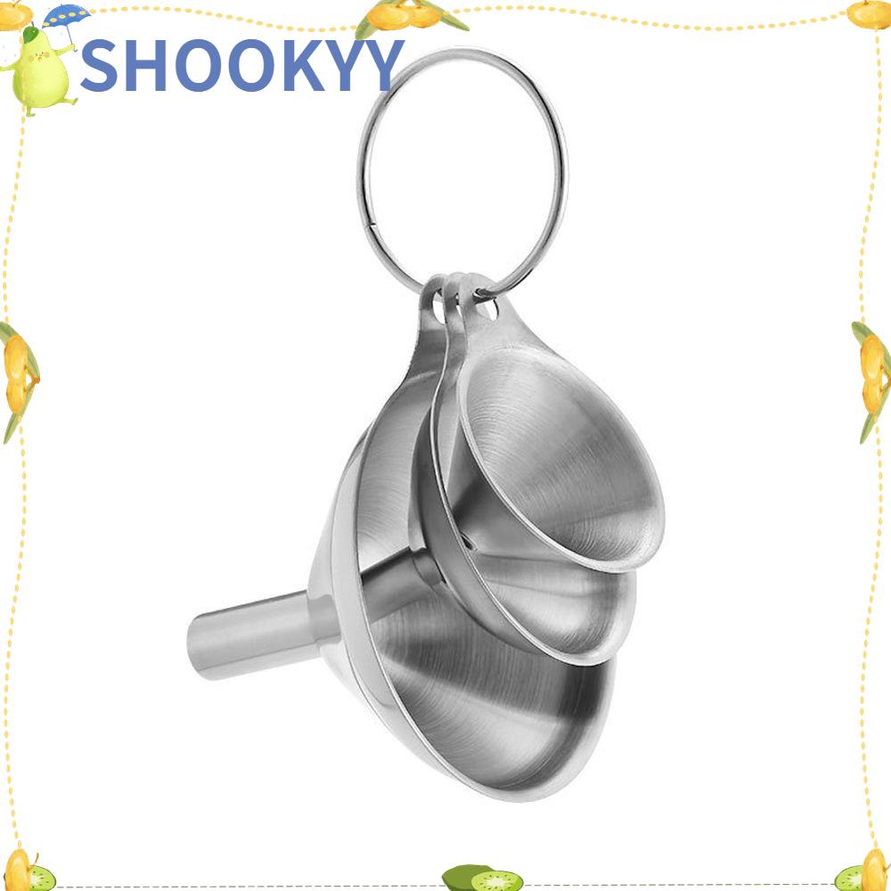 Chookyy 3PCS Corong Multifungsi Stainless Steel Wine Flask Gadget Dapur