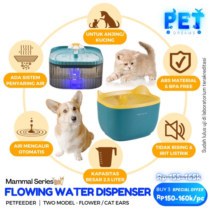 PET WATER DISPENSER FOUNTAIN - TEMPAT AIR MINUM KUCING ANJING