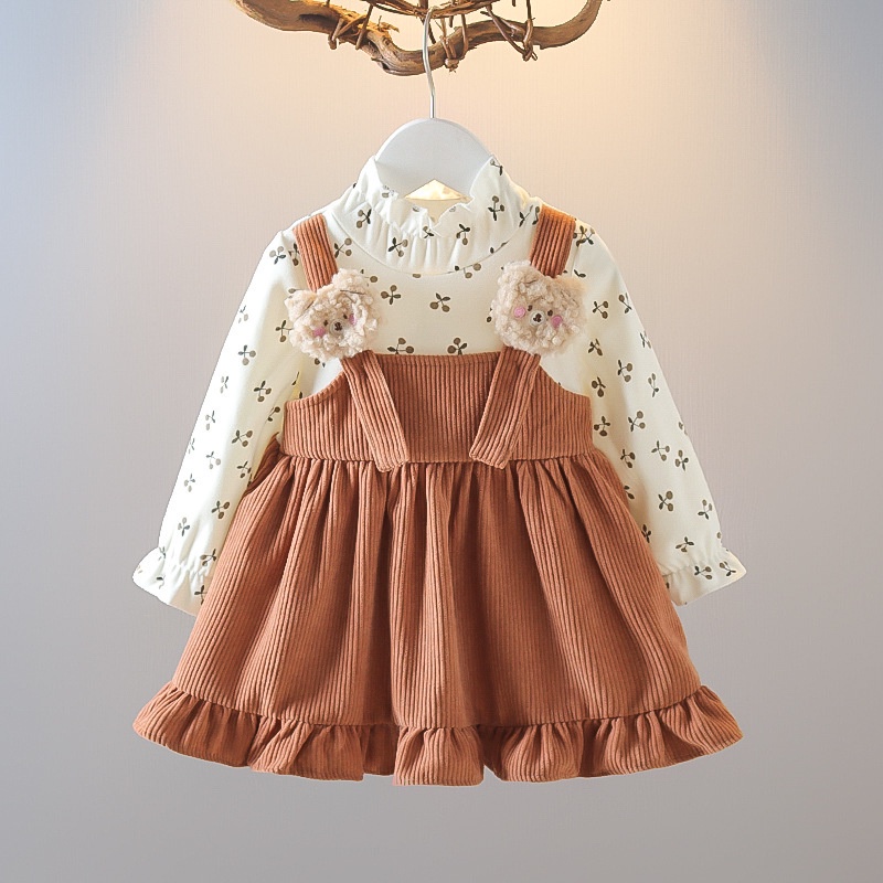 BEAR COURDORAY EBV Baju Dress Anak Perempuan Import Dress Bayi Cewek 0-6 Tahun Gaun Bayi Rok vintage