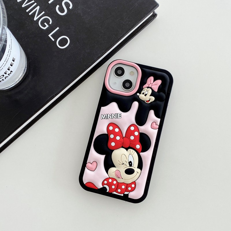 Stereoscopic Cute Ice Cream Minnie Silicone Soft Case for IPhone 11 12 13 14 Pro Max TPU Phone CASE Cute Pretty Girl's Fashion