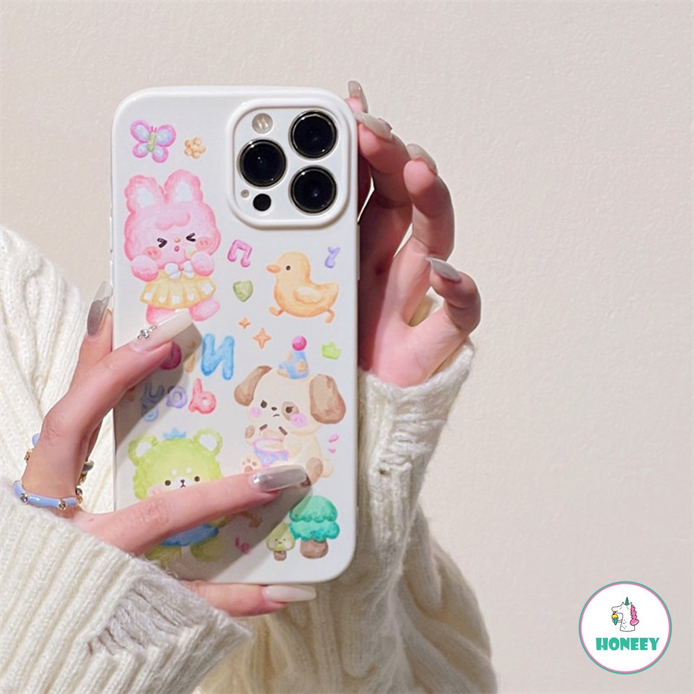 Hewan Lucu Casing Ponsel Untuk iPhone 14 Pro Max Case Untuk iPhone 11 Pro Max12 13 Pro Max 14plus Musik Yang Bagus Lembut TPU Penutup Belakang