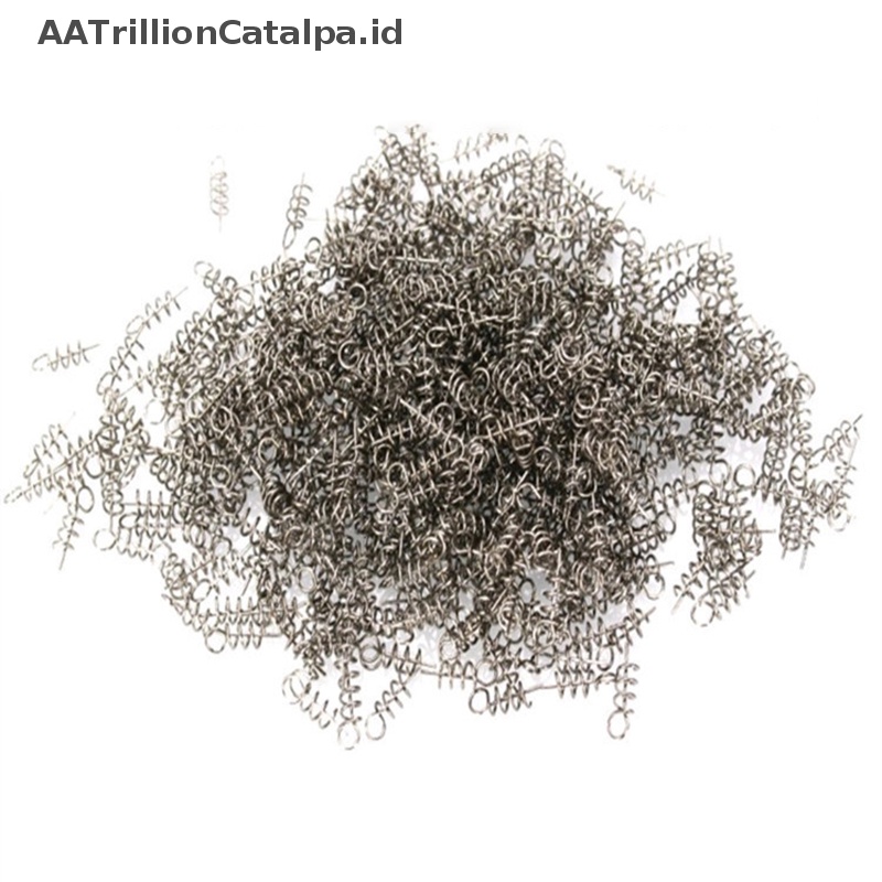 Aatrillioncatalpa 50pcs Spring Lock Pin Crank Hook Konektor Pancing Stainless Steel Putar ID