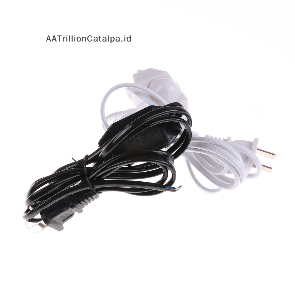 Aatrillioncatalpa Baru Putih/ Hitam Kabel Listrik Lampu w Dimmer Switch AC 220V /110V US Plug ID