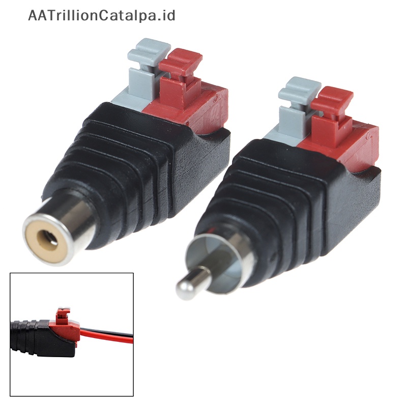 Aatrililioncatalpa Speaker Kawat A/V Kabel Ke Audio Male Famale RCA Konektor Tekan Plug Terminal ID