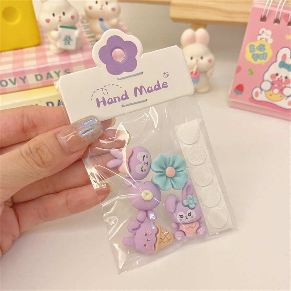 ღ 5pcs Sanrio Kartun 3d Stereo Stiker Gelas Air Ponsel Case Kreatif Diy Handmade Dekoratif Resin Patch Untuk Aksesoris Dekorasi Rumah