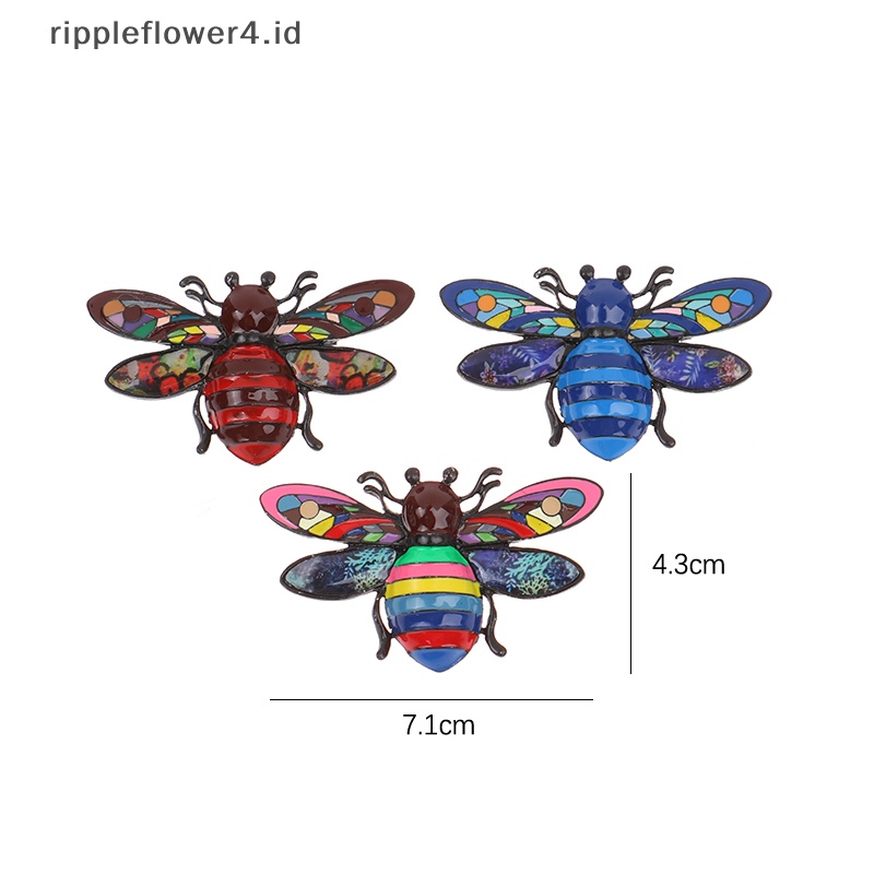 {rippleflower4.id} Enamel Honeybee Bros Untuk Wanita Warna-Warni Serangga Pin Lencana Perhiasan Gaya Kartun Aksesoris Hadiah~