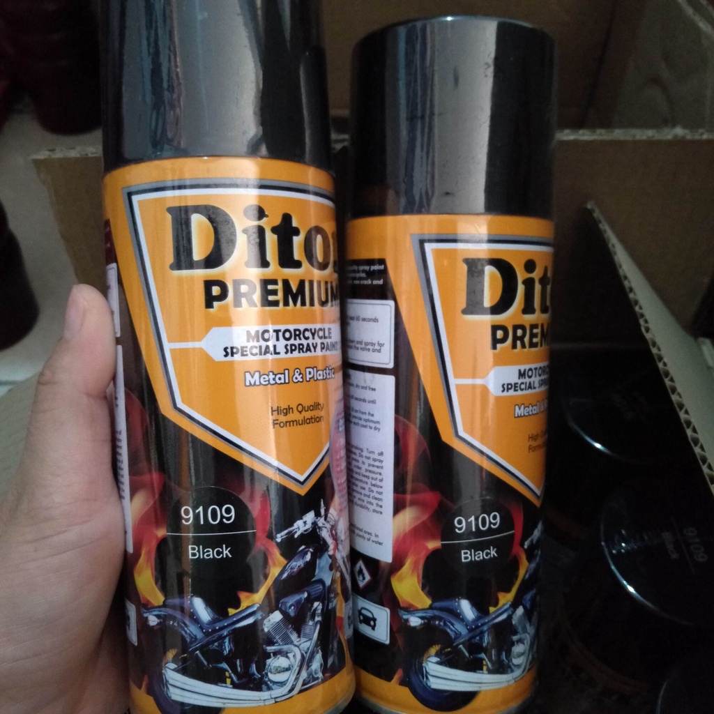 Pilok Pilox Cat Diton Premium Black 9109 Hitam Hitam Glossy Hitam Polos diton premium 400cc Tahan Bensin cat semprot diton premium