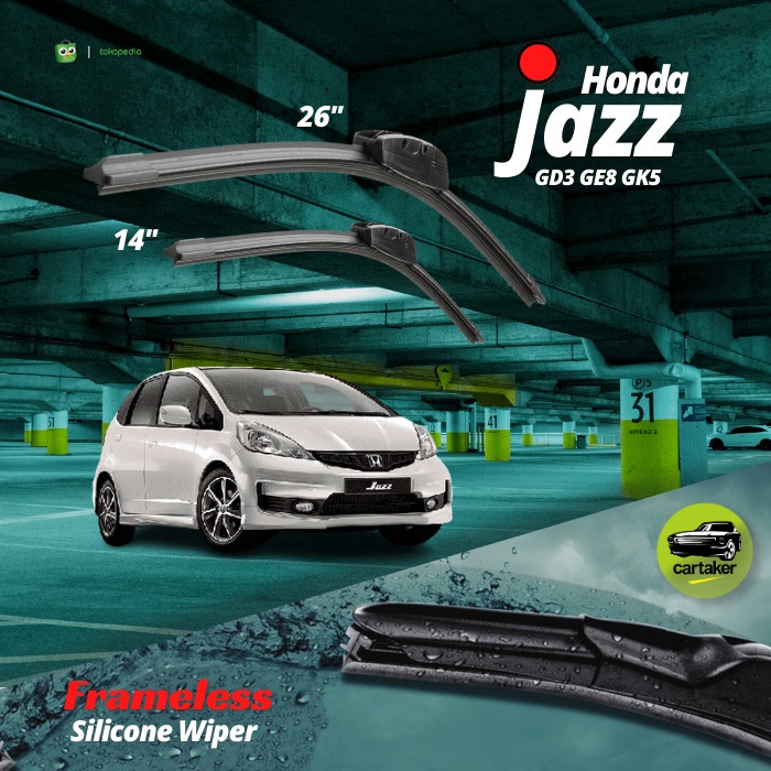 Wiper Frameless Original Honda Jazz Karet Kaca Mobil Silicon Hybrid