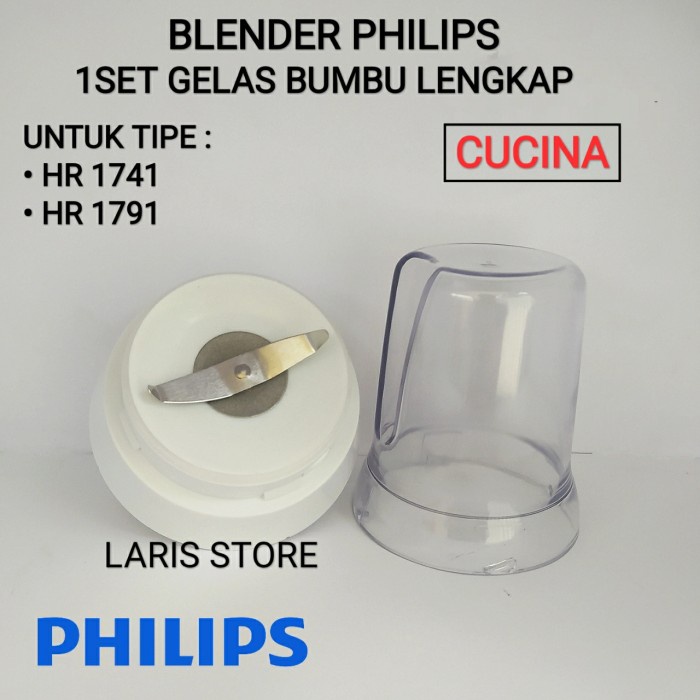 Gelas Bumbu + Pisau Blender Philips Cucina 1set HR 1741 1791