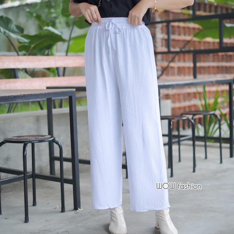 KALIA Highwaist Cullote Crincle - Celana Kulot Wanita