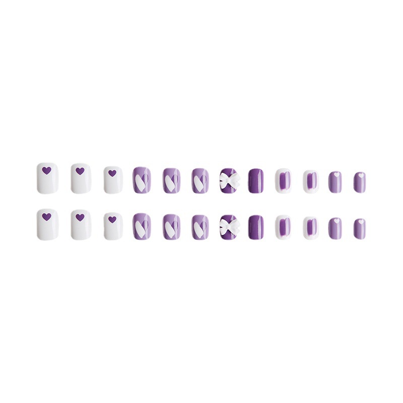 X85 24 Pcs DIY Kuku Palsu French Cool Finger Nail Art Stiker Kuku Palsu