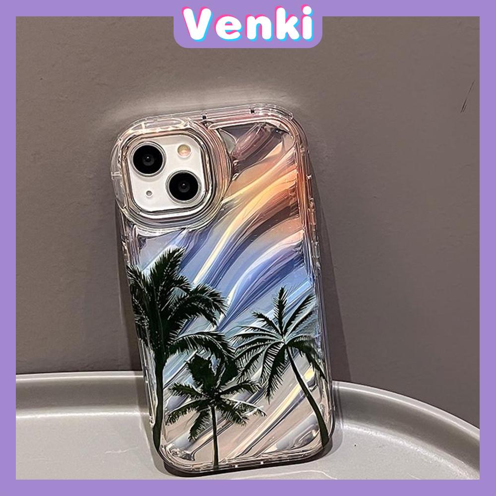 VENKI - Untuk iPhone 11 iPhone Case Laser Reflektif Bening Phone Case TPU Soft Shockproof Airbag Phone Case Summer Coco Kompatibel dengan iPhone 14 13 Pro max 12 Pro Max XR XR 7 8Plus