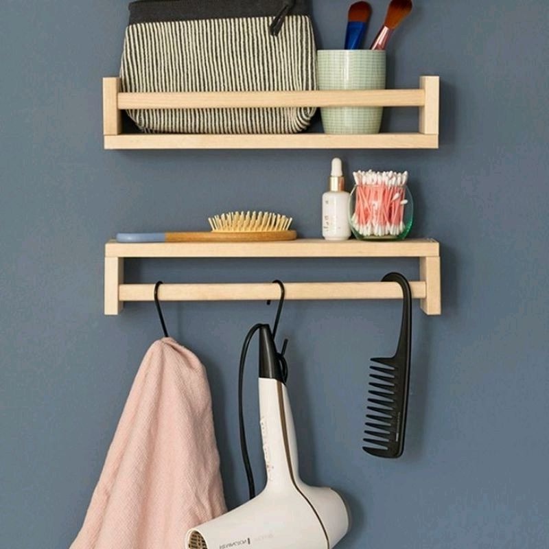 RAK kayu minimalis bumbu dapur rak Buku kayu rak dapur RAK KOSMETIK RAK DINDING KAYU SERBAGUNA