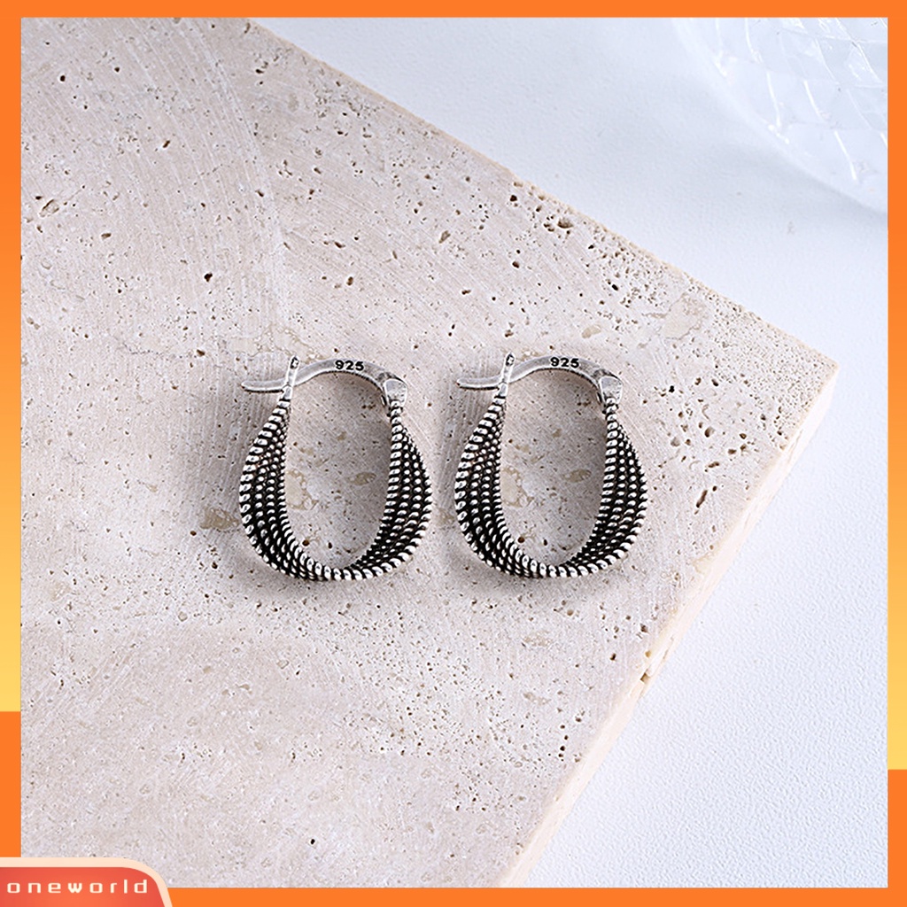 [WOD] 1pc Wanita Anting Memutar Plating Gaya Korea Perhiasan Plating Menjuntai Anting Untuk Pesta Pernikahan Perjamuan Prom