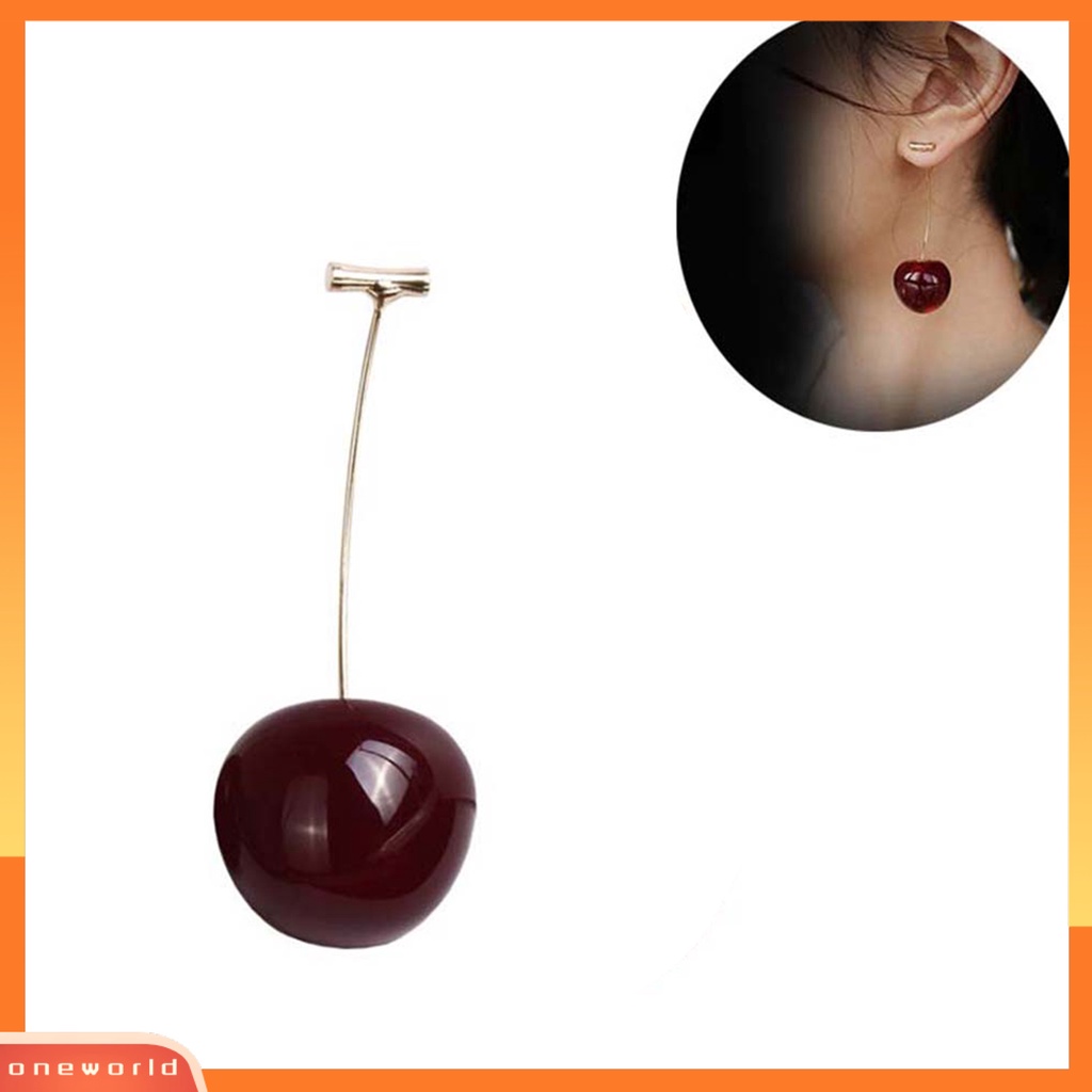 [WOD] Anting Manis Cherry Bentuk Alloy Indah Jaket Telinga Menjuntai Untuk Pacaran