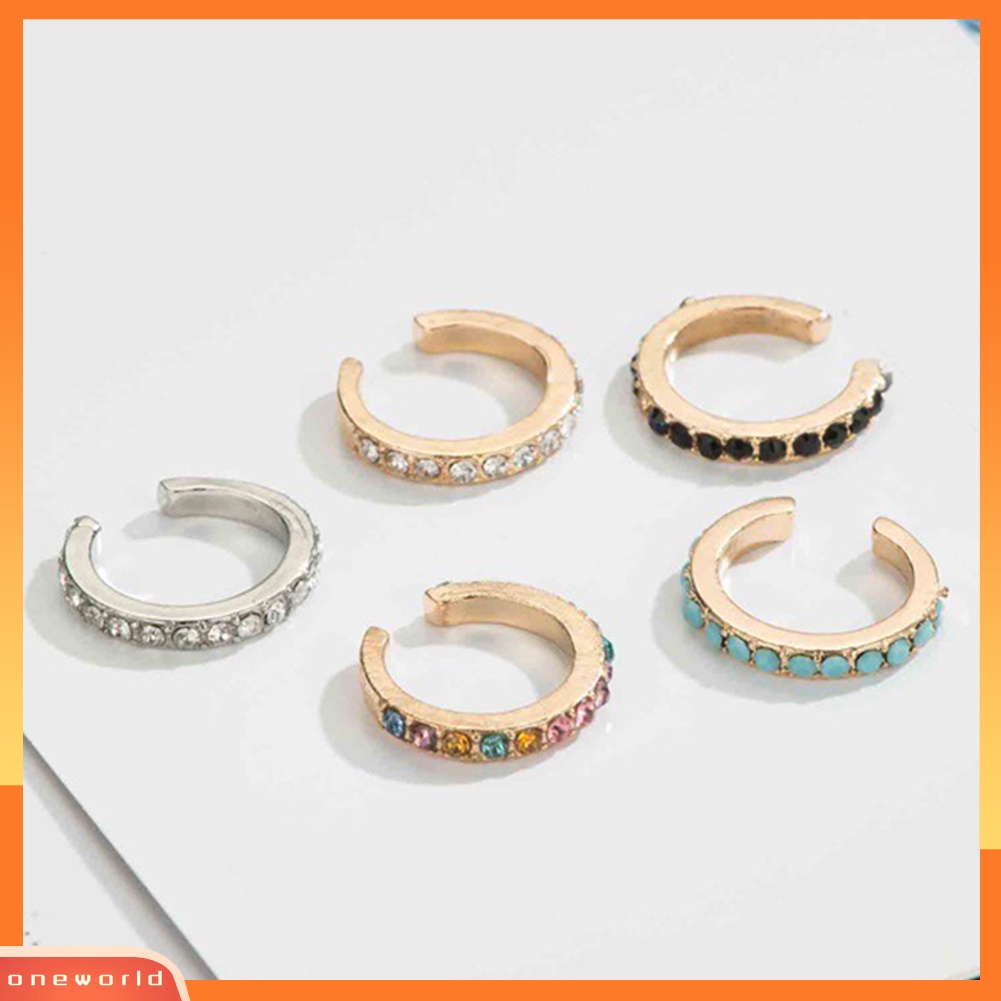 [WOD] 1pc Wanita Berlian Imitasi Hias U Bentuk Telinga Klip Anting Non Piercing Perhiasan Hadiah