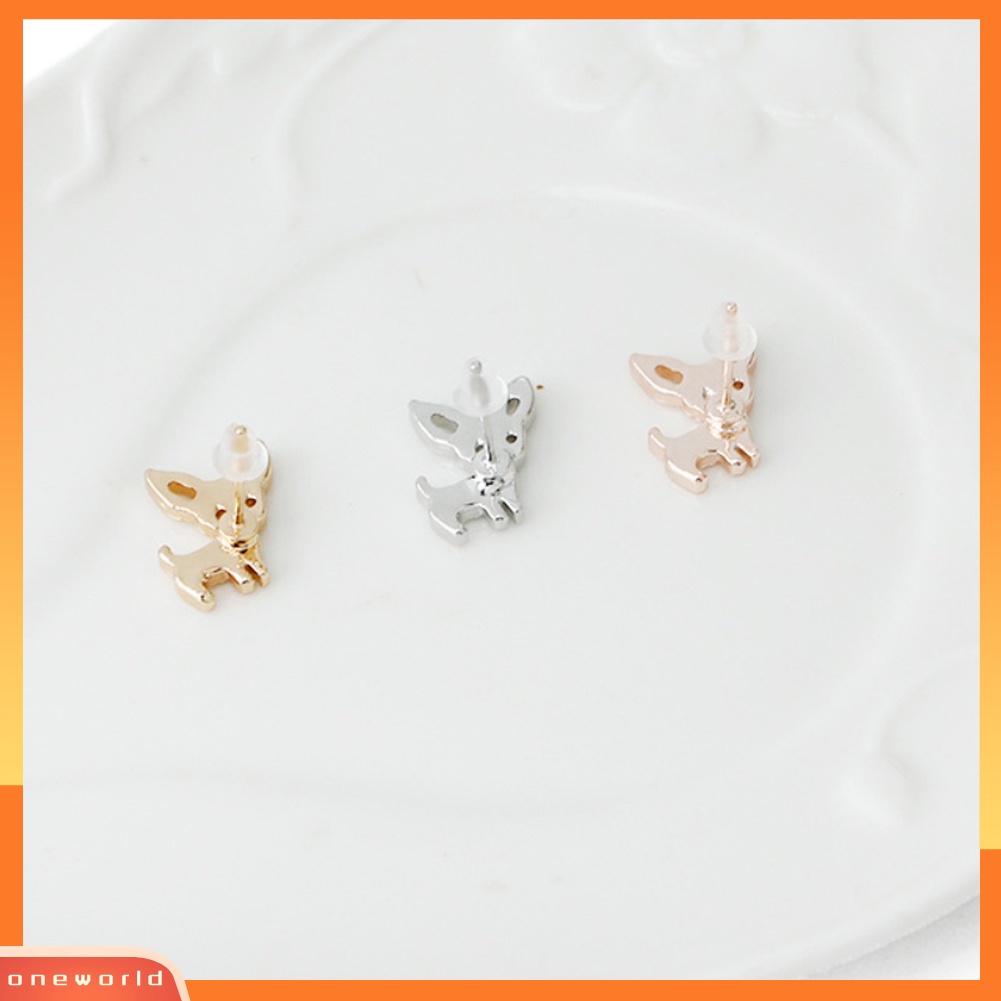 [WOD] Fashion Wanita Chihuahua Anting Pejantan Telinga Anjing Lucu Studs Piercing Perhiasan Hadiah