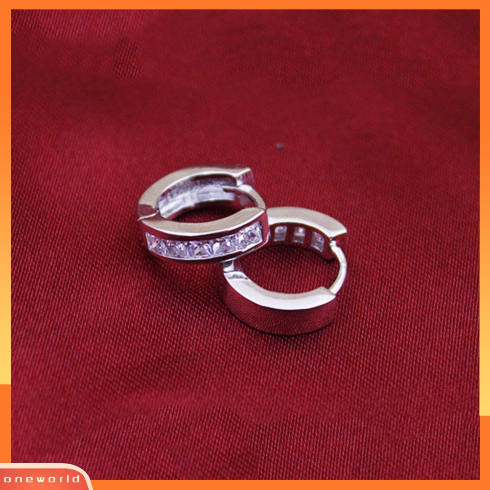 [WOD] Lady Girl Berlian Imitasi Bertatahkan Elegan Telinga Hoops Studs Huggie Earrings Perhiasan