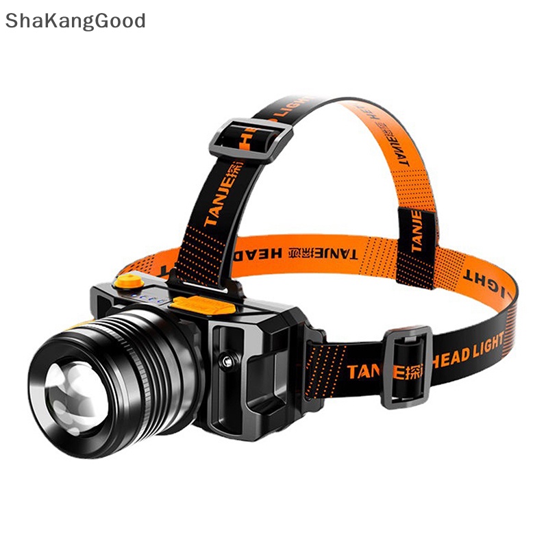 Skid LED headlight strong light rechargeable zoom Jarak Jauh Anti Air USB super SKK