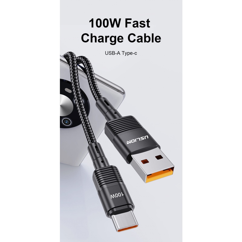 Kabel Data 100W 7A USB Type c Super Fast Charging Cable Charger Tipe-c Untuk Telepon Tipe-c